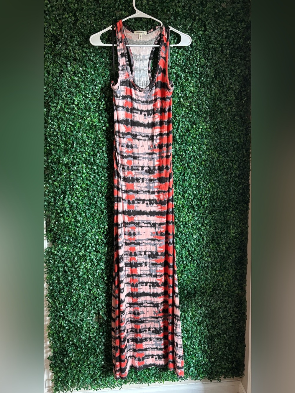 Maxi Dress Large Tie Dye Ruched Side Racerback Summer